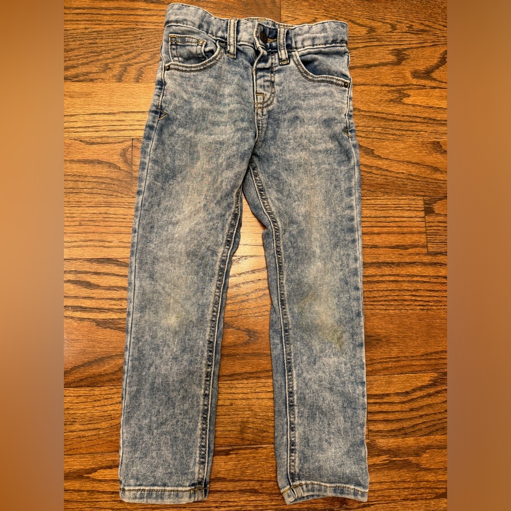 Cat and Jack stonewashed slim jeans with stretch, size 5T